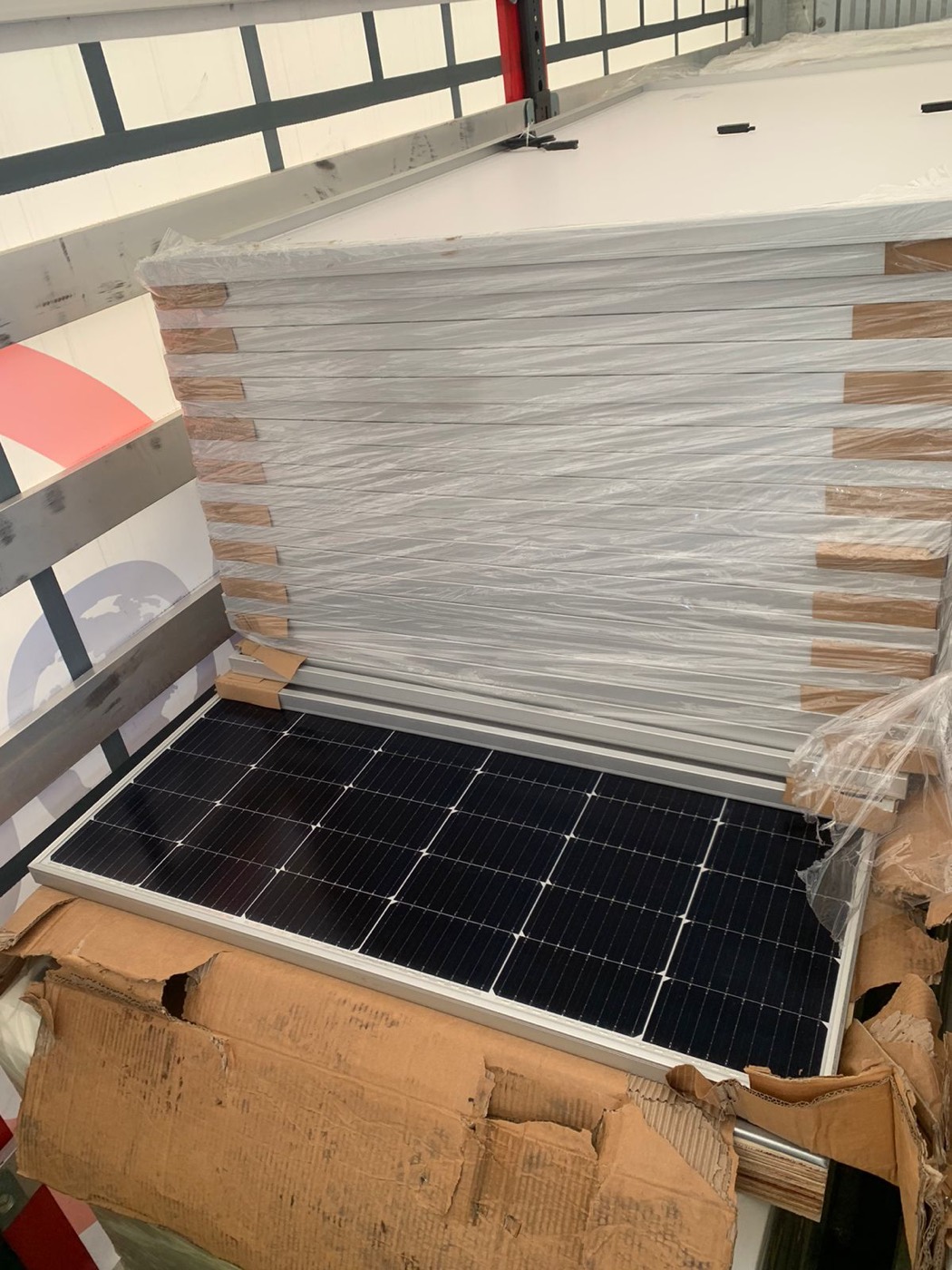 Solar panels shipped alongside our power systems